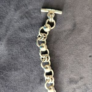 Bracelet, toggle, sterling silver